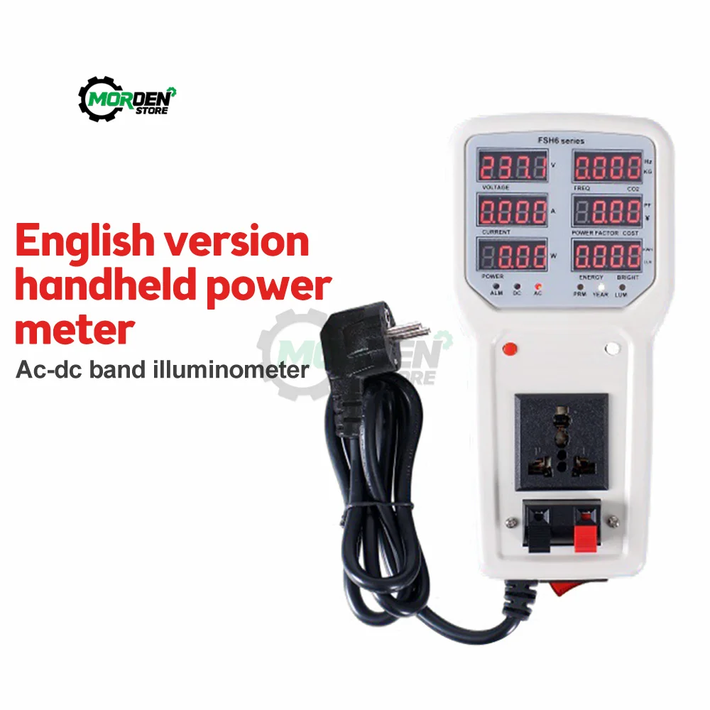 

HP-9800 Handheld Power Meter Power Analyzer LED Tester Meter Socket Current Voltage Power Factor Monitor Measuring Tool
