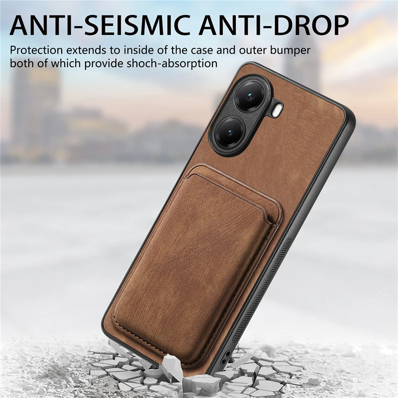 Premium Detachable Magnetic Card Slot Leather Wallet Case with Shockproof Cover