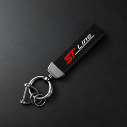 Premium Leather Keychain Accessory - Elegant Keyring Gift (Black)