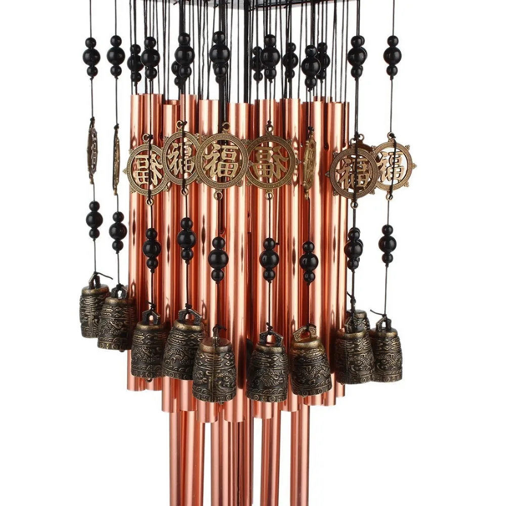 Outdoor Indoor 28 Metal Tube Wind Chime with Copper Bell Large Windchimes for Patio Garden Terrace W3089 2