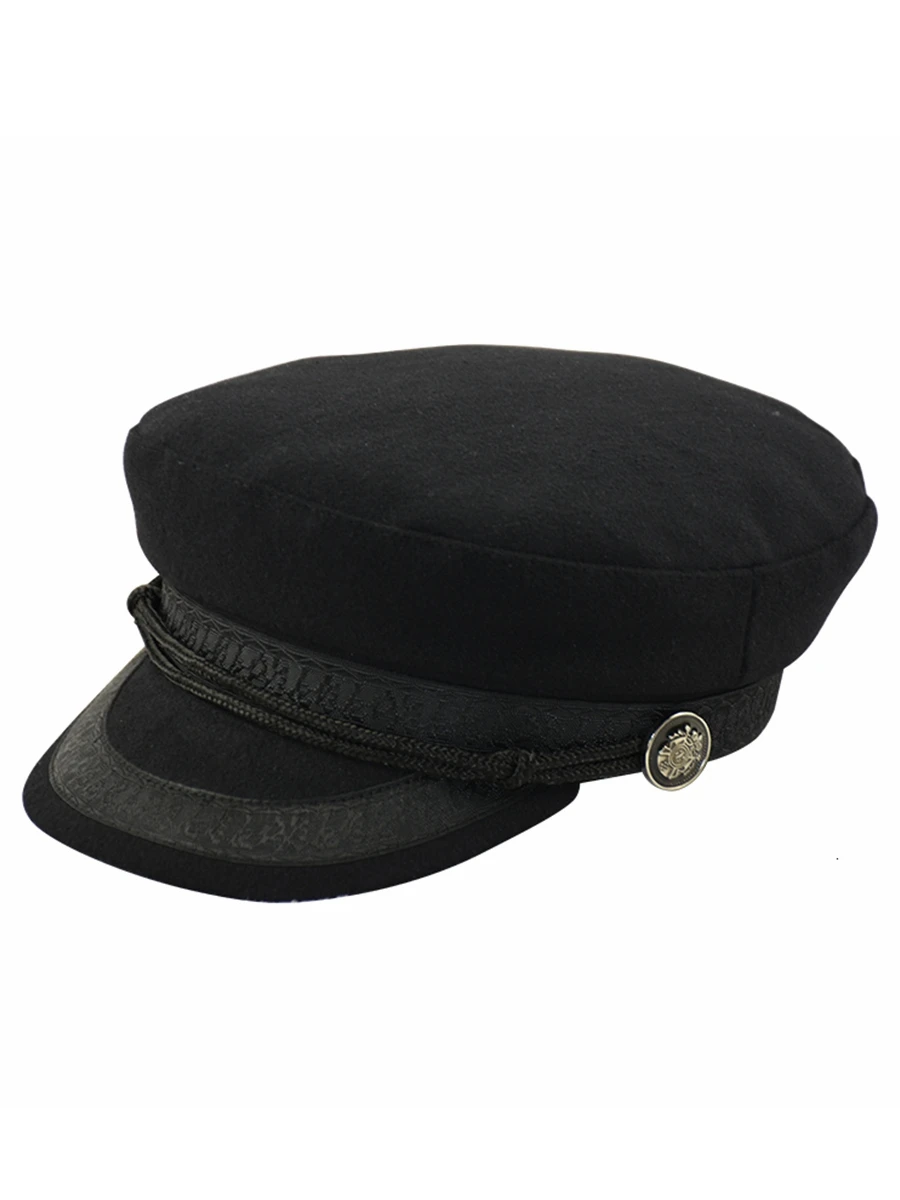 Flat Cap Cap Hat Large size navy cap small head flat hat felt army hat big bone men wool plus sizes military caps 52-55cm 55-57cm 58-60cm 60-63cm