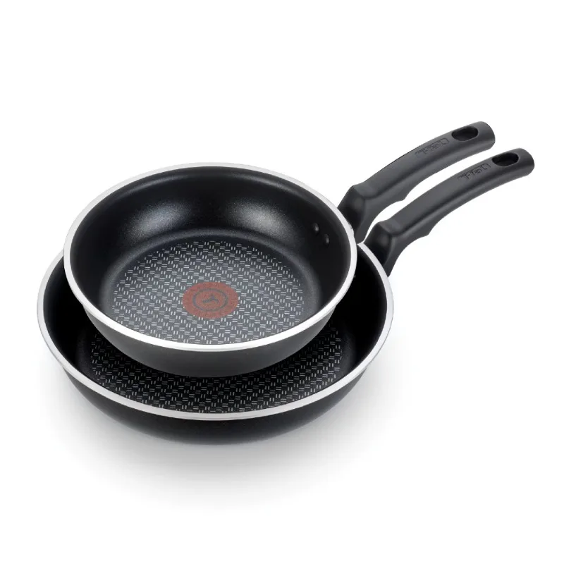 

Cook & Strain Nonstick 2 Piece Fry Pan Cookware Set, 9.5 and 11 inch, Black, Dishwasher Safe