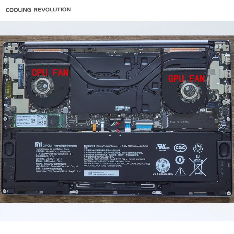 Ventilador de Refrigeração Cpu Portátil Original para Xiaomi mi Notebook 15.6 Pro Gtx Edição Timi Tm1707 181501-ab Eg50040s1-ce60 Ce70-s9a Novo - Imagem 5