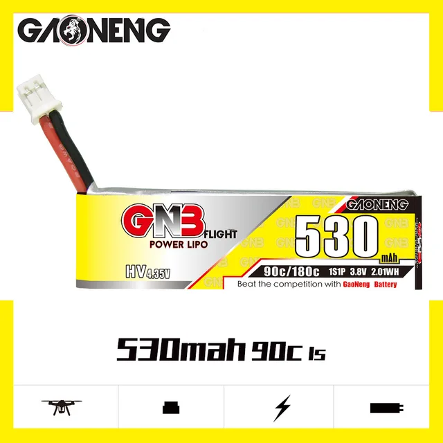 3Pcs 1S GNB 3.8V 530mAh 90C/180C Lipo Battery For RC Helicopter Quadcopter FPV Racing Drone With PH2.0 A30 Plug Spare Parts 2