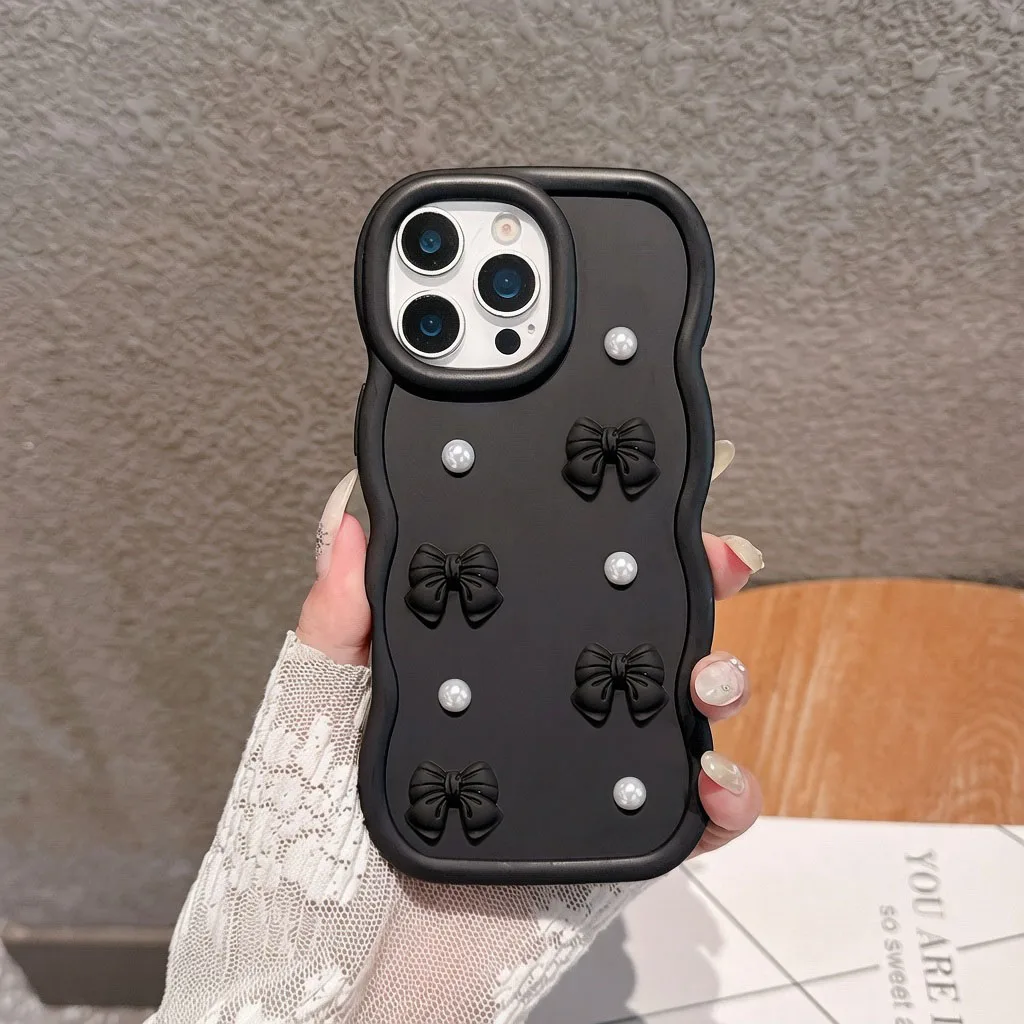 Bow Tie Pearl Candy Waves Soft Phone Case Cover