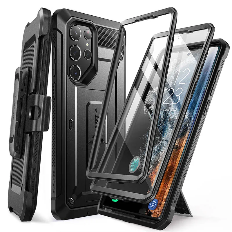 For Samsung Galaxy S23 Ultra Case 2023 SUPCASE UB Pro Full-Body Dual Layer Rugged Belt-Clip Case with Built-in Screen Protector