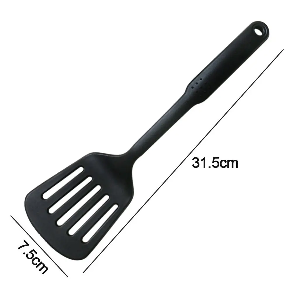 Portable Heat Resistant Cooking Serving kitchen utensils Cooking Tool Black Nylon Spoon Slotted