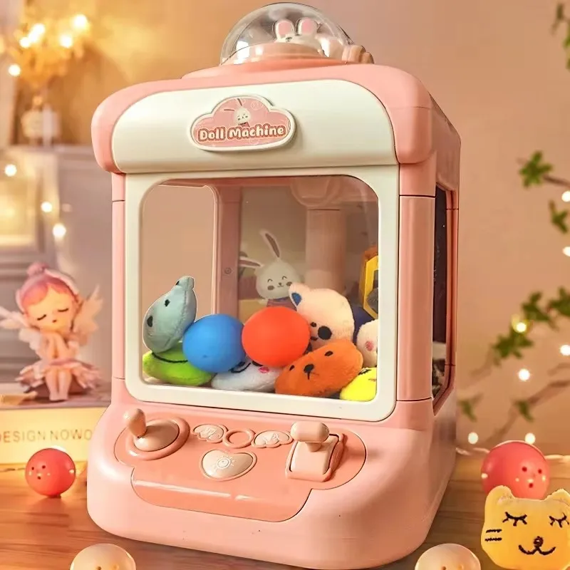 Automatic Claw Machine Doll Machine Children Operated Play Game Music Mini Claw Catch Toy Small Clip Doll Machine for Kids Gift 4