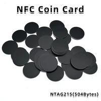 10/50/100pcs NFC RFID Tags Black Coin, 13.56MHz, Compatible with TagMo NFC 215, 25mm, 504 Bytes, NFC Personal Automation NFC215 1