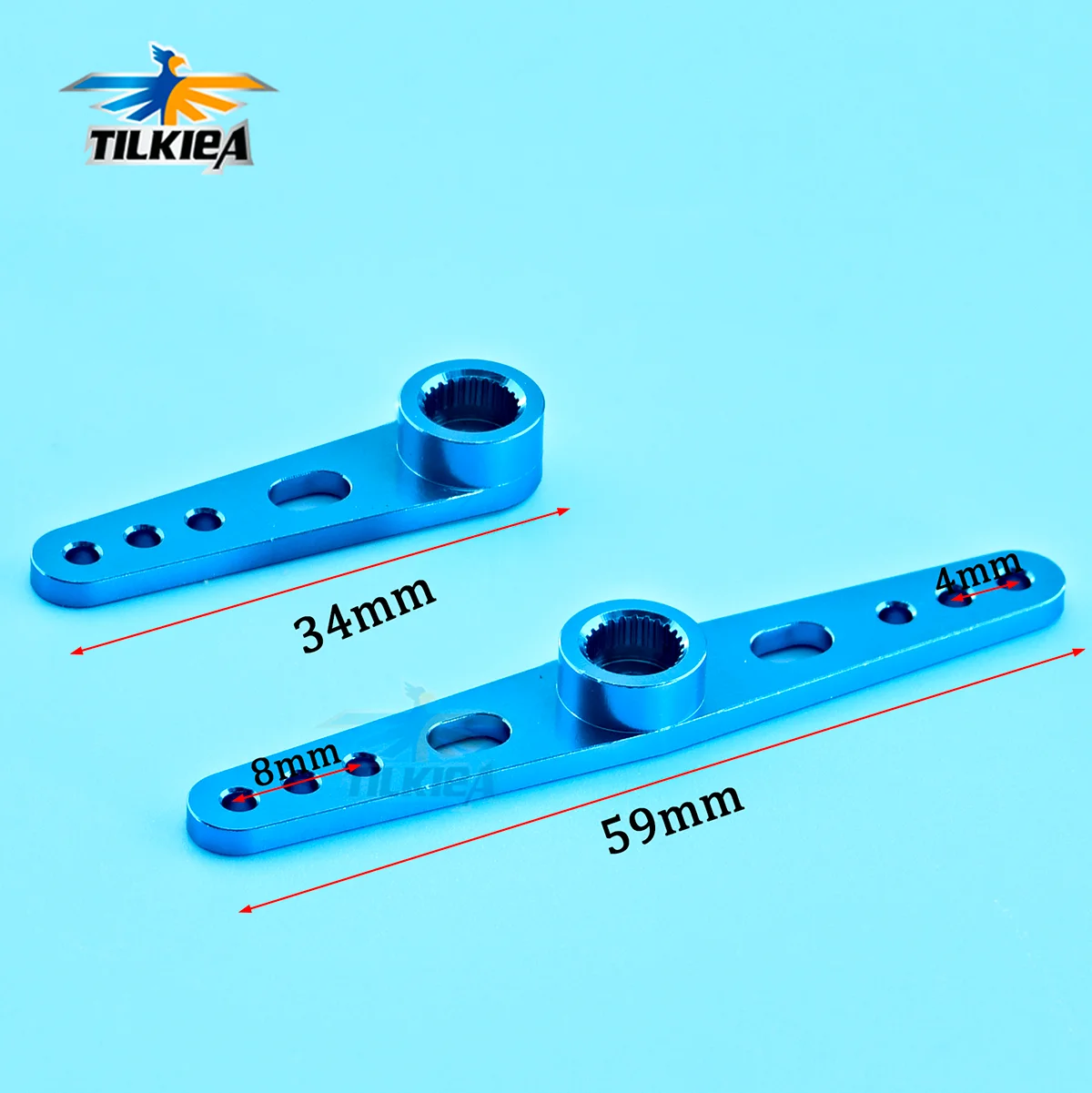 2 Bracci Servo In Metallo 47 Mm 25T – Corno Sterzo Doppio Per HITEC, Futaba, SPT, JX