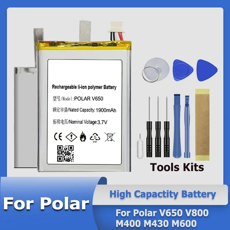 Batteria Xdou Polarv650 Polarv800 Per Polar V650 V800 M400 M430 M600 Orologio Sportivo Gps Nuovo Kit Di Attrezzi Ricaricabile Ai Polimeri Di Litio +