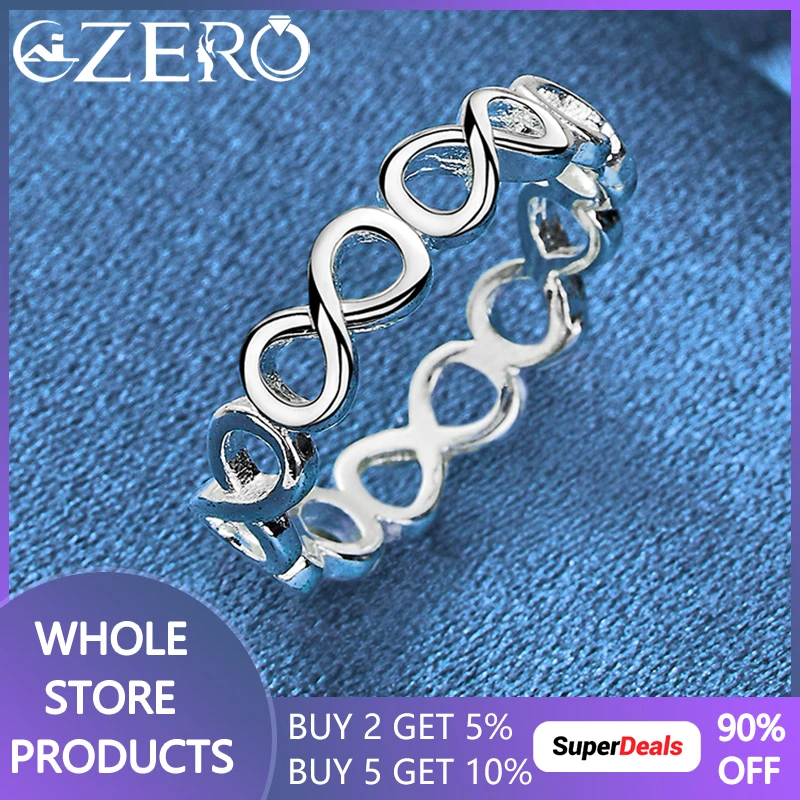 925 Sterling Silver Full 8-Shaped Ring For Women Wedding Rings Engagement Band Fashion Party Charms Jewelry Lovers Gifts silver ring wedding rings silver rings