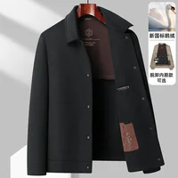 New Arrival Handmade Double-sided Autumn and Winter, Men's Detachable Down Liner, Thickened Woolen Fabric Jacket Size MLXL2XL3XL 2