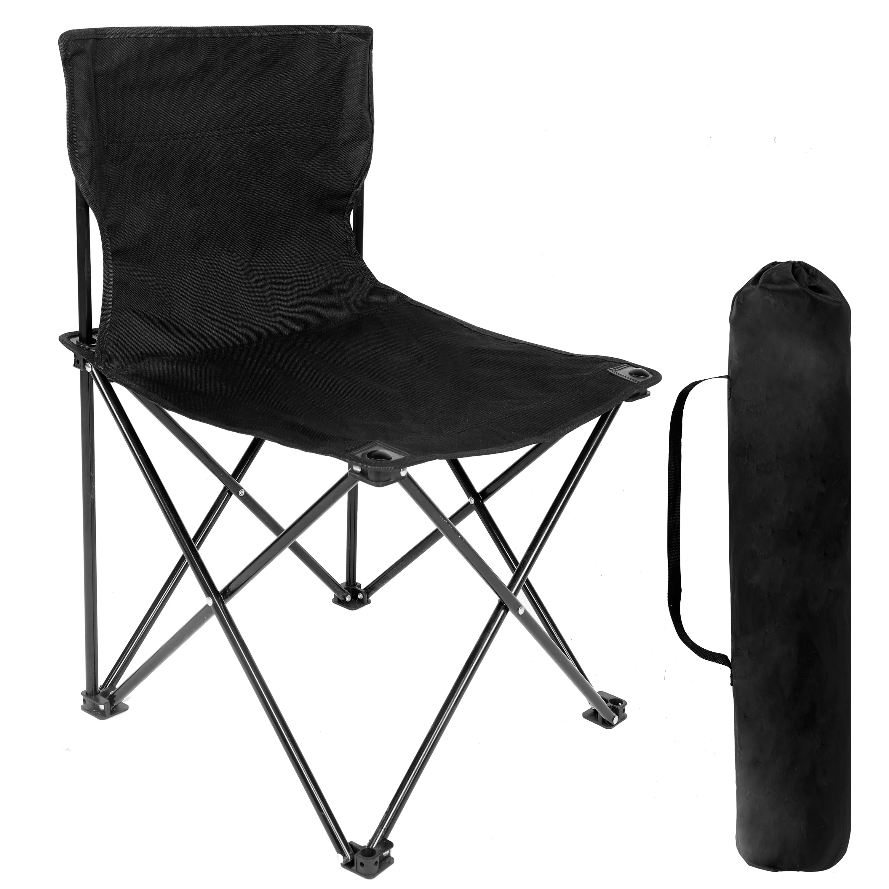 

Portable Folding Camping Chair with Carry Bag for Adults, Collapsible Anti-Slip Padded Oxford Cloth Stool