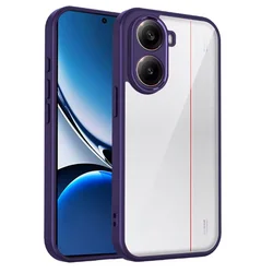 Clear Shockproof Silicone Phone Case with PC Back and TPU Bumper for Redmi Turbo 3 (TMMS Purple)
