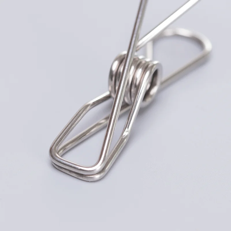 WUTA 20 pcs Hot Stainless Steel Metal Spring Clips for Leather craft Tools  Silver Ticket Clip Clothes Hanging Pegs Clips Clamps