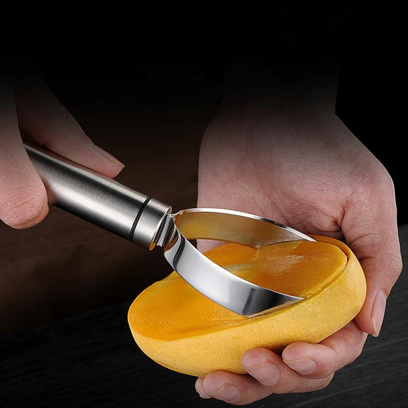 Stainless Steel Mango Cutter Peeler Manual Fruit Splitter for Mango Cantaloupe Watermelon Fruit Separator Tools ​1.304 st