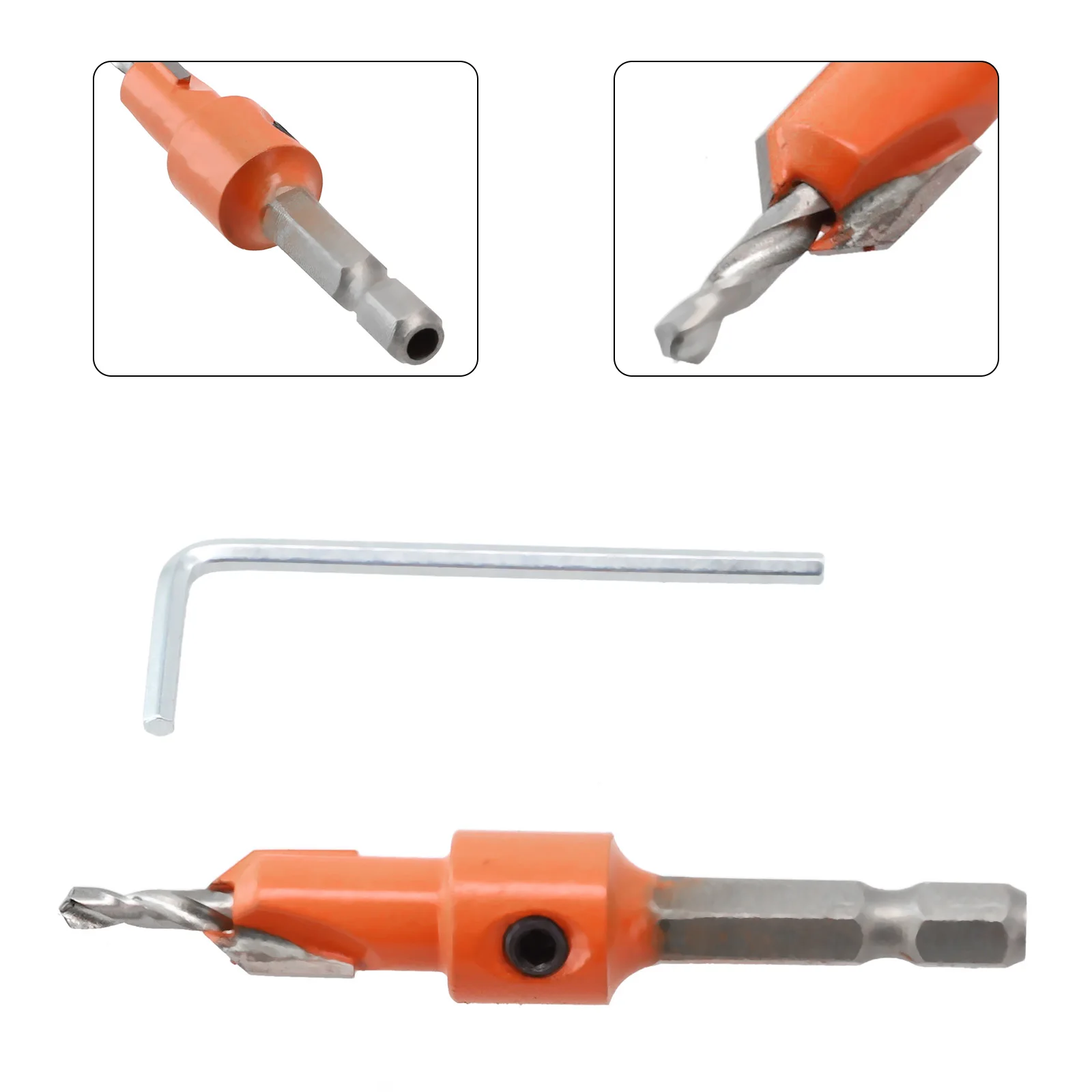 

1pc Woodworking Hex Shank Countersink Drill Bit Salad Drill Step Drill Bit 1/4" Hex Shank Countersink Drill Bit