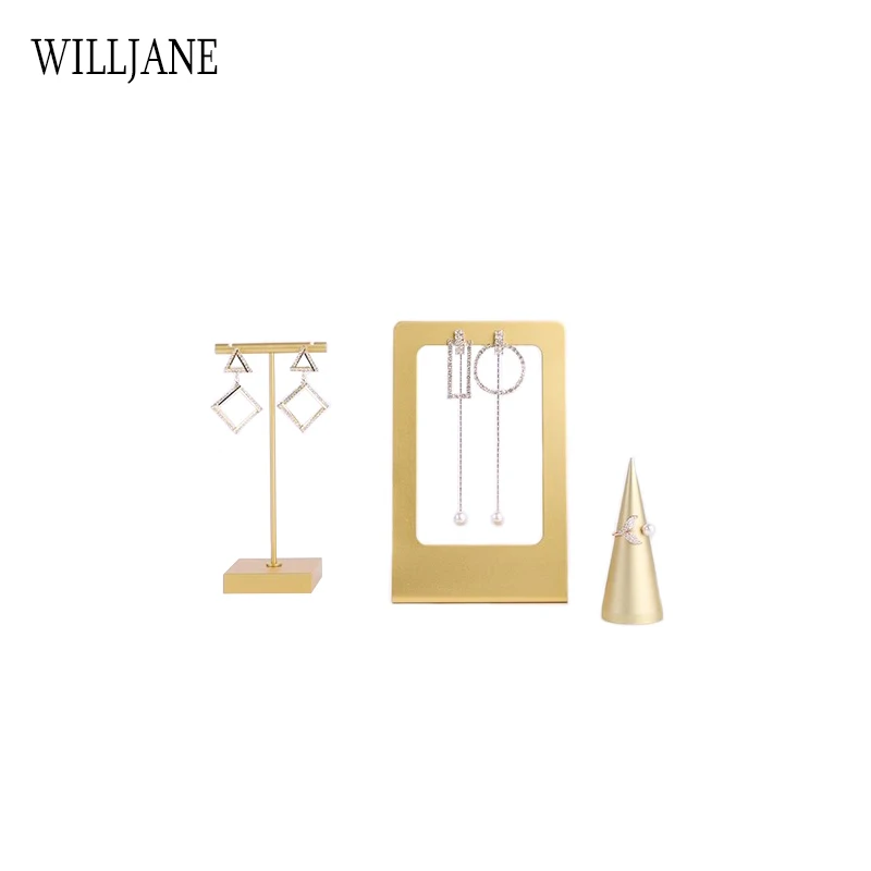 Metal Earring T Bar Stand Titular de exibição de anel de jóias Cone Eardrop Hanging Storage Decoração Durável Organizador de Orelha Durável