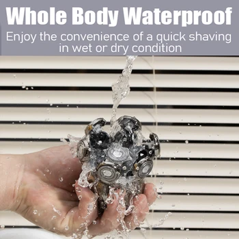 Electric Shaver 7D Floating Cutter Head Base Charging Portable Men Beard Trimmer Clipper Skull Shaver Waterproof Shaving 4