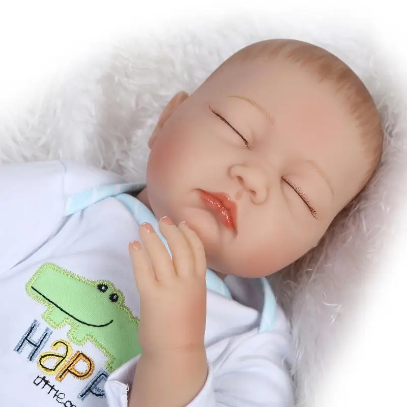 

22 Inch Reborn Baby Doll Alive Boy Bebe Reborn Bonecas bear headed stuffed Toys Newborn Silicone Doll Children Gift