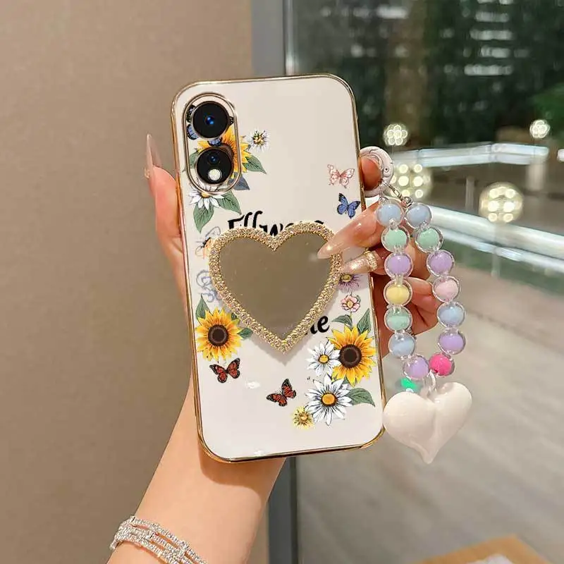 Floral Bloom Phone Case Set with Lanyard and Stand - 3 Piece Set