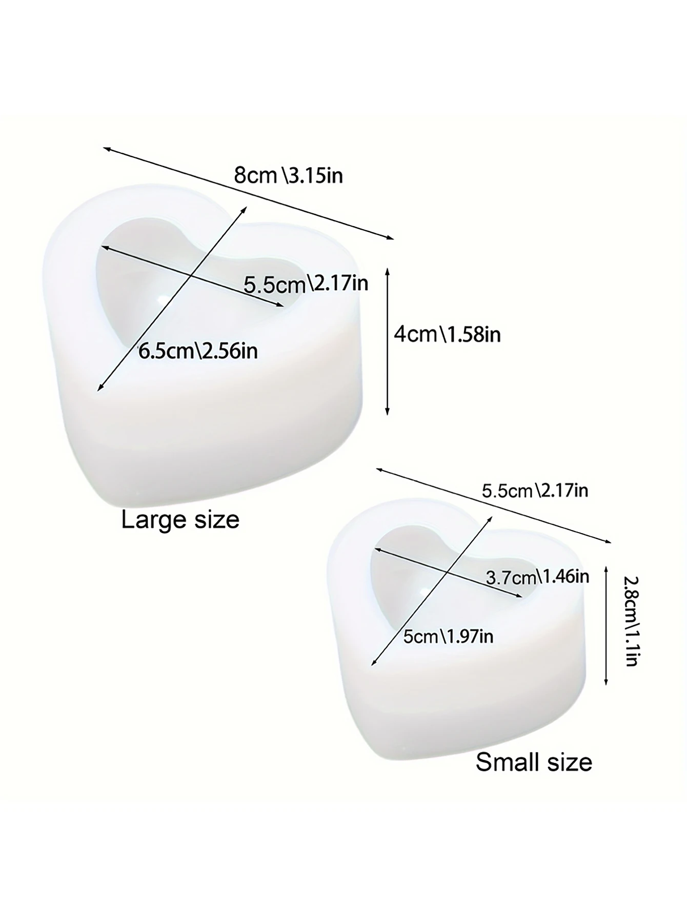1/2PCS 3D size love mirror silicone mold, handmade diy crystal drop glue heart-shaped aromatherapy plaster handmade soap mold