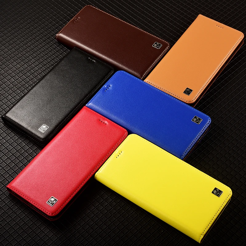 Luxury Genuine Leather Flip Wallet Phone Cover
