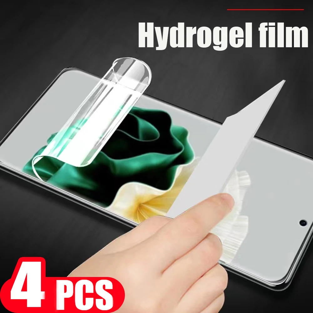 

4Pcs 9D full cover For Huawei P60 Art P50 P50E P40 lite E pro plus P30 hydrogel film screen protector protective film Not Glass