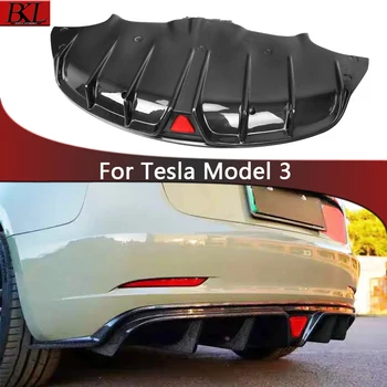 Tesla Model 3 (2019-2023) Carbon Fiber Rear Lip Bumper Diffuser Splitter Spoiler – Body Kit Upgrade