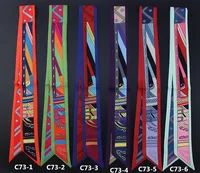 Silk Scarf New 2023 Geometric Pattern Small Scarf Versatile Polka Dot Decorative Scarf Thin Narrow Oblique Angle Binding Ribbon 1