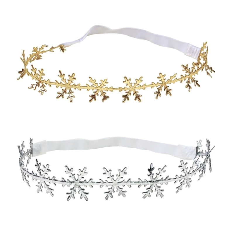 

Exquisite Christmas Headbands Snowflakes Pattern Holiday Headdress for Baby Girls Elastic Hair Accessories for Infants