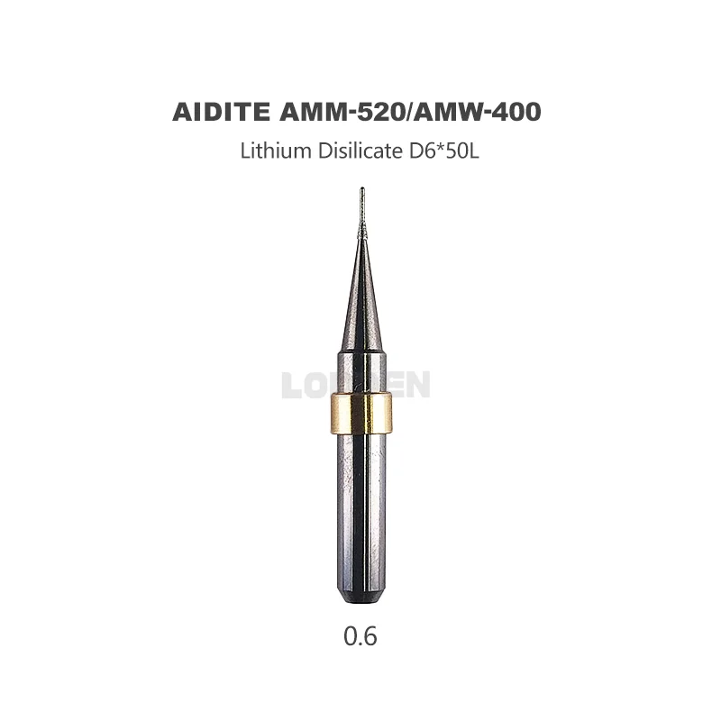 Aidite AMM-520 Fräsbohrer 6mm für PMMA Zirkonoxid D6 Dentallabormaterialien DCG/DC/DLC Schleifbohrer Diamantwerkzeuge – Detail 5