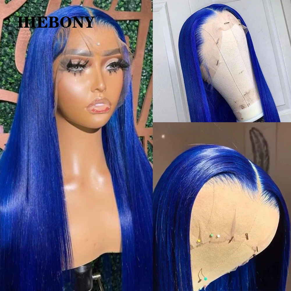 Pelucas frontales de encaje 13x6 peluca recta azul de 30 pulgadas sin pelucas-frontales-de-encaje-13x6-peluca-recta-azul-de-30-pulgadas-sin