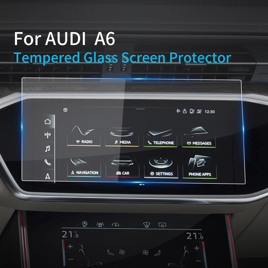 

For Audi A6 2023 Screen Protector Navigator Tempered Glass Protective Film Dash Panel Auto Car Stickers GPS Carplay Accessories