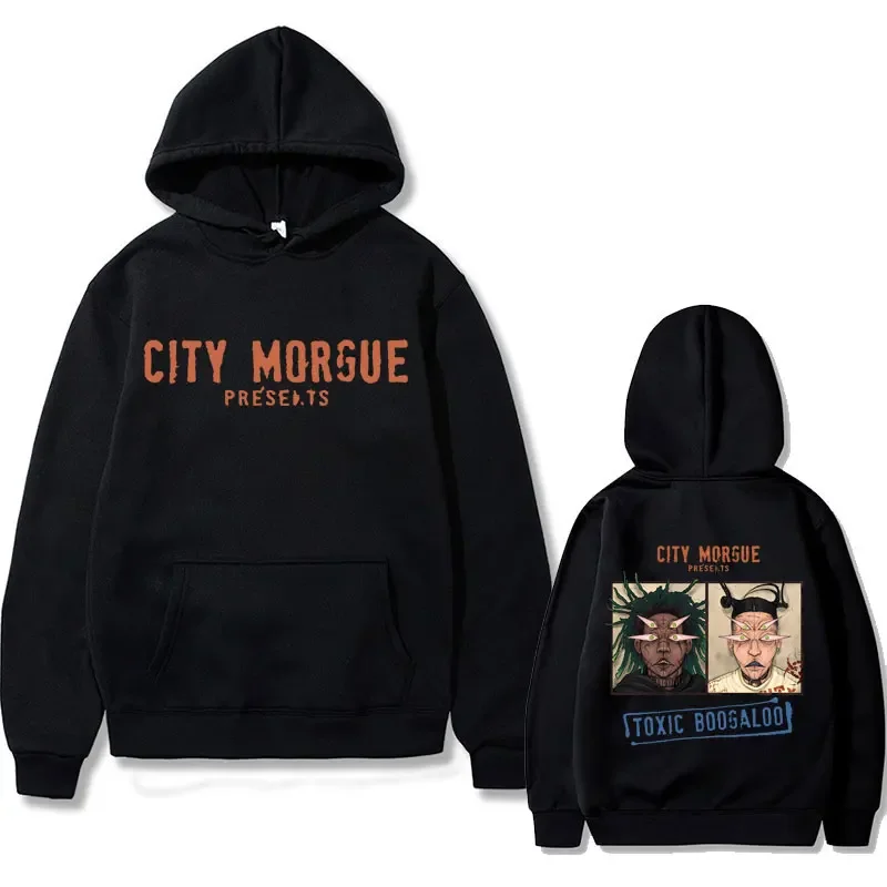 

Rapper City Morgue Double Sided Print Hoodie ZillaKami Hoodies Men Hip Hop Vintage Oversized Sweatshirts Male Black Streetwear