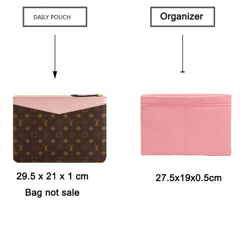 Fillet Inner Purse Fit For Daily Pouch Organizer Insert Bag Lining Storage Shaper