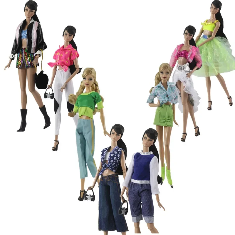 

1/6 BJD Doll Clothes Set Handbag Shirt Coat Pants Skirt Dress For Barbie Accessories 1:6 Doll Outfits Kids & Baby Playhouse Toy
