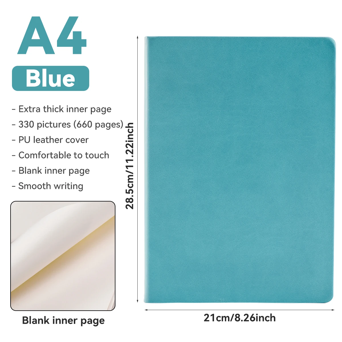 Elegant PU Leather Journal with Blank Pages and Soft Cover
