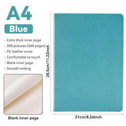 Elegant PU Leather Journal with Blank Pages and Soft Cover - Other (Blue - A4)