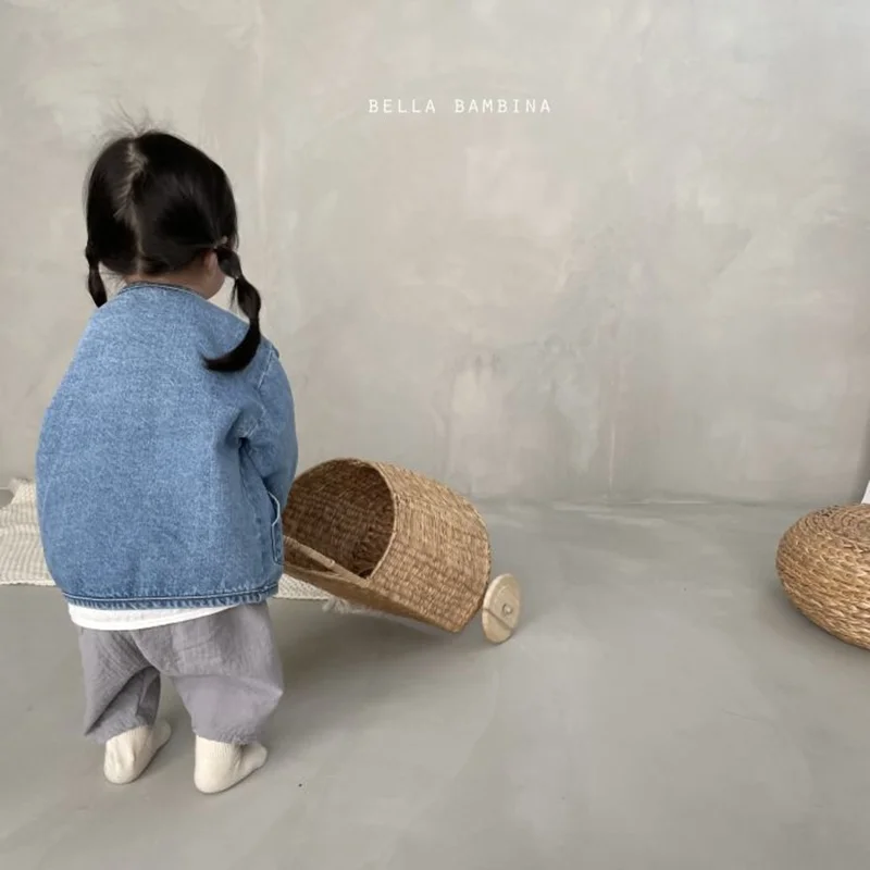 Kids Jackets Kids Coats Korean Fashion Baby Boy Girl Cotton Denim 2-7Y