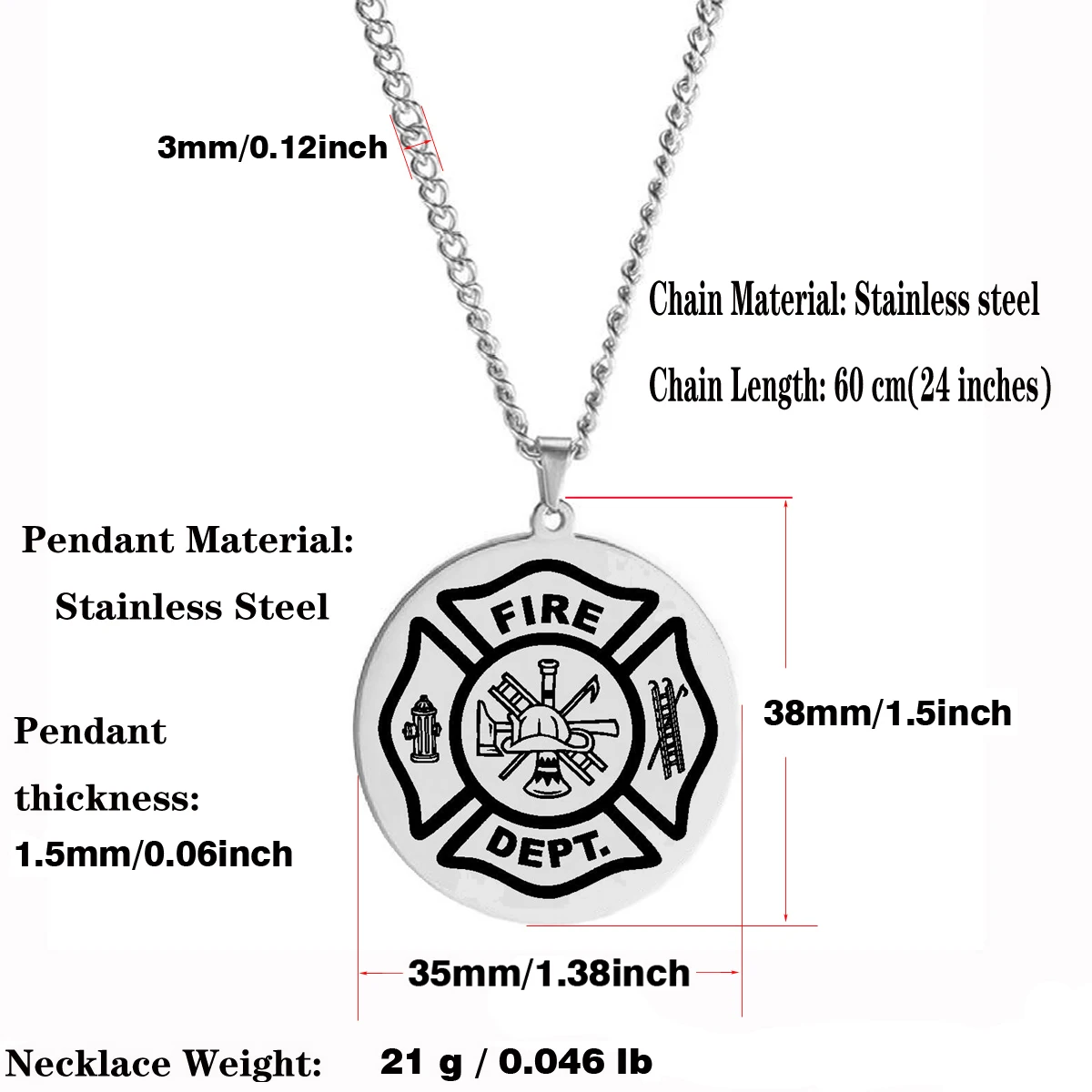 Amazon.com: Firefighters Maltese Cross Necklace in Sterling Silver on a 22  Inch Oxidized Sterling Silver Box Chain. Gift for Firefighter. Gift for  Him. Jewelry for Men. Necklaces for Men. Gifts for Boyfriend. :