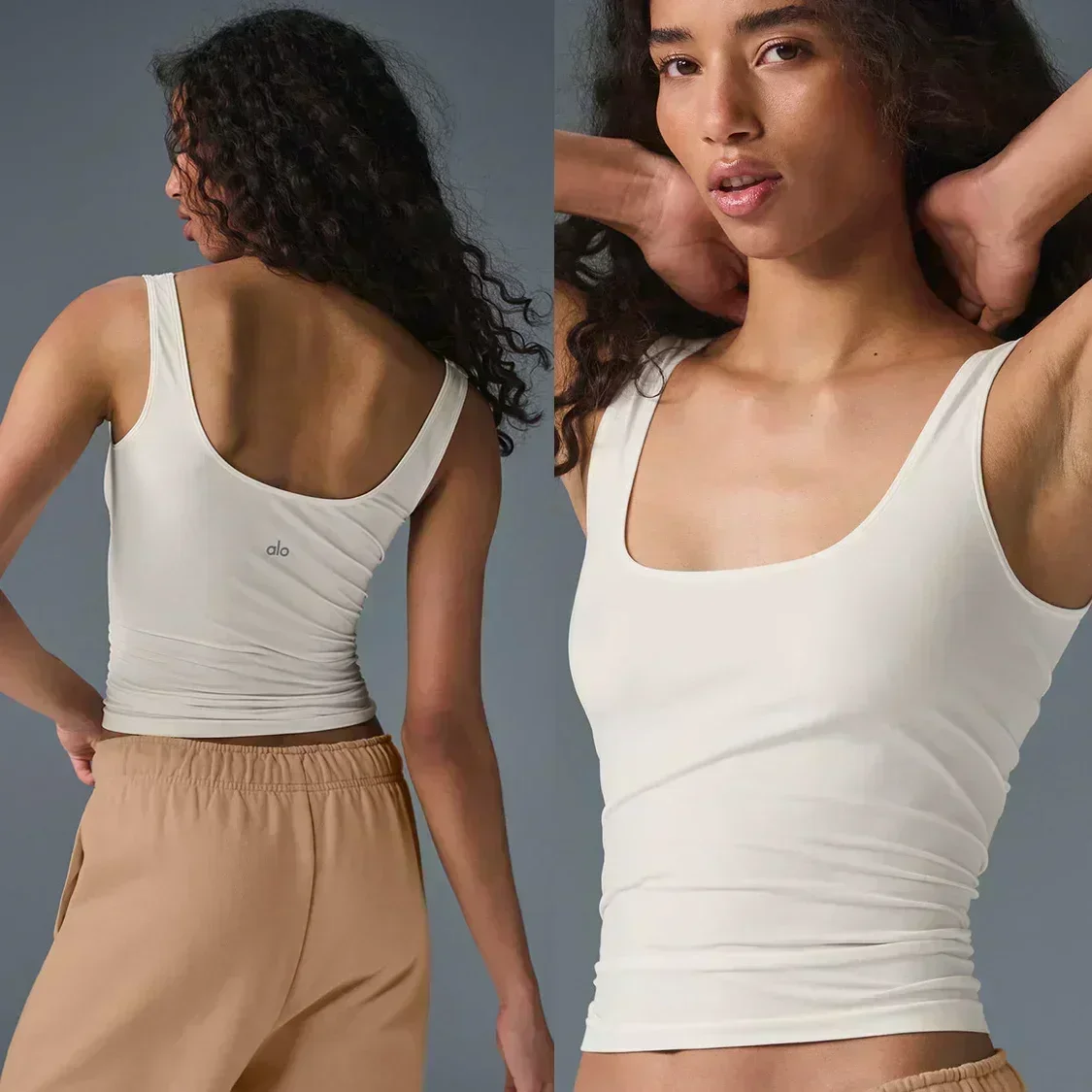 AL سترة يوجا شير توهج تانك المرأة لينة تنفس حزام ا...