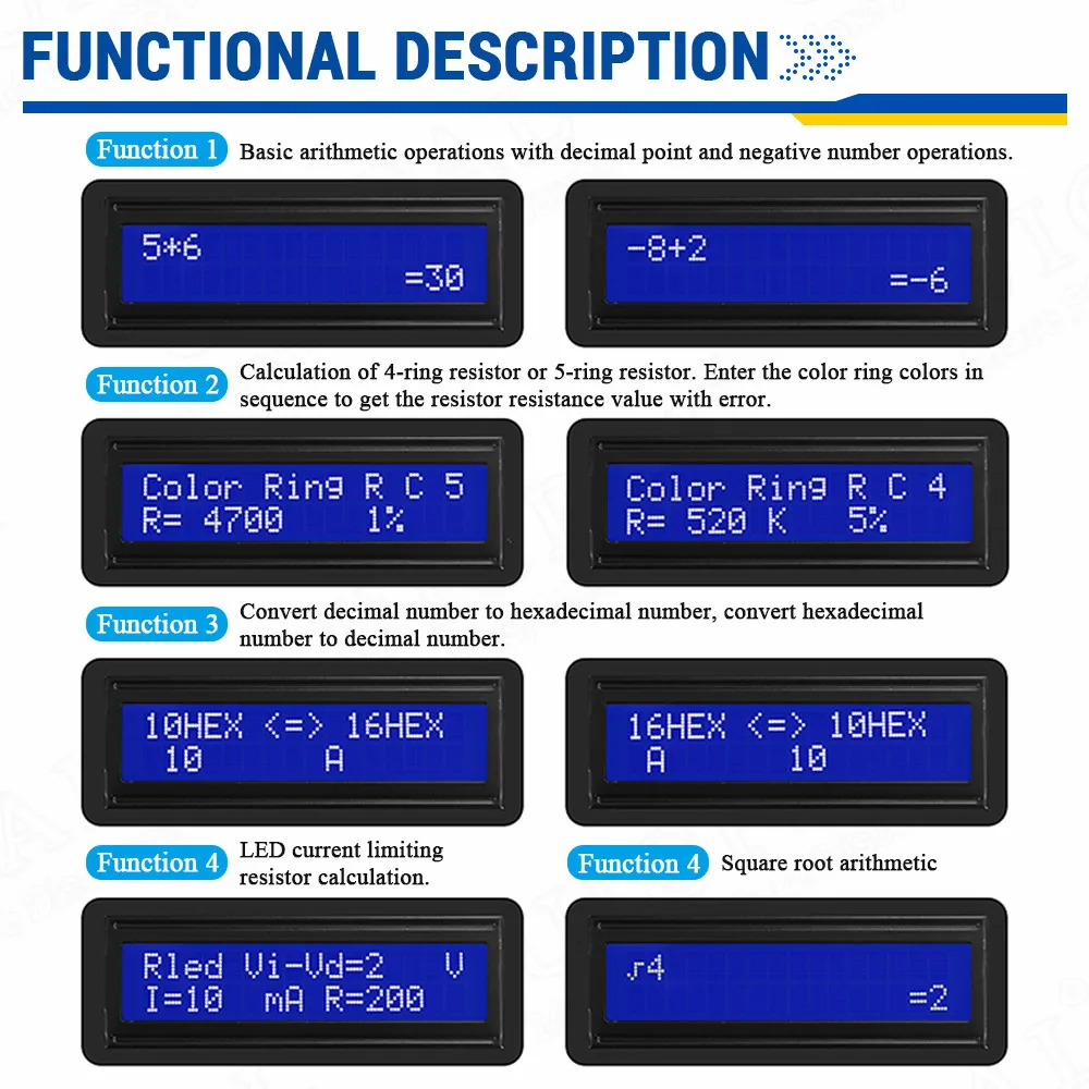 Calcolatrice fai-da-te Creazione di kit elettronico MCU Saldatura Formazione Esperimento Pratica Progetto di saldatura fai-da-te Display LCD1062 - immagine 4