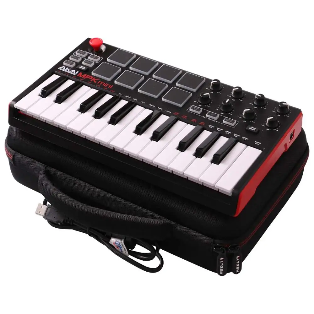 Ltgem-estojo de Viagem para Akai Profissional Mpk Mini Mkii e Mpk Mini Play 25 Teclas Usb Midi Teclado Controlador Apenas Bolsa - Imagem 6