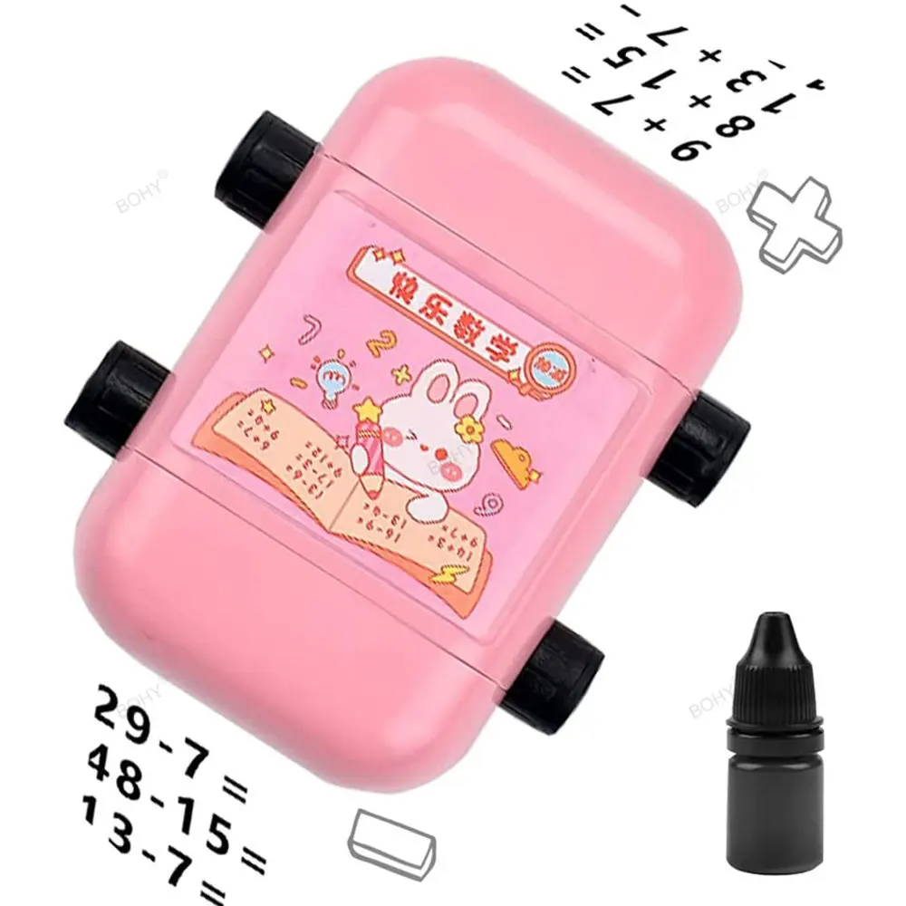 

2 in 1 Roller Digital Teaching Stamp Math Learning Roll Stamp Addition Subtraction Stamp Within 100 Practice Questions Toy Stamp