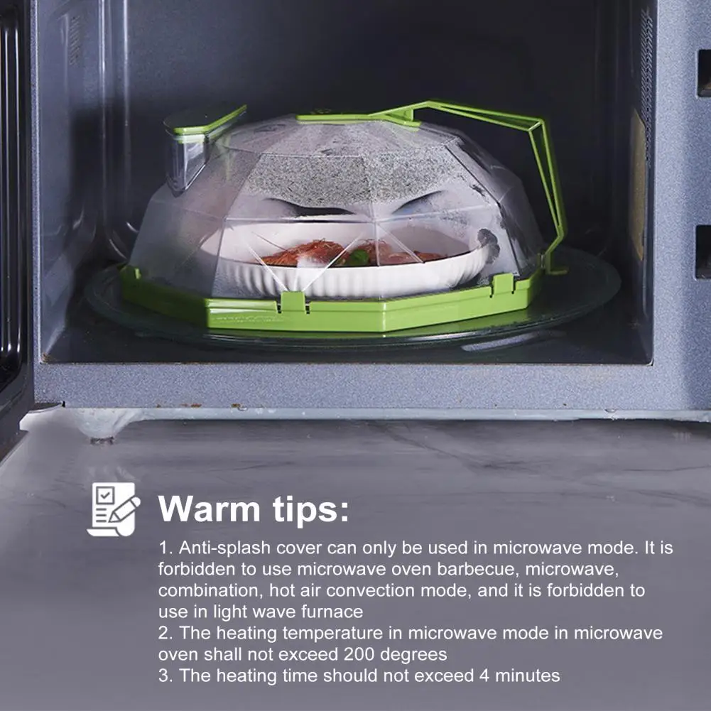 Food Cover Kitchen Utensils Kitchen Supplies Microwave Cover Reusable Microwave Splash Guard with Water Reservoir