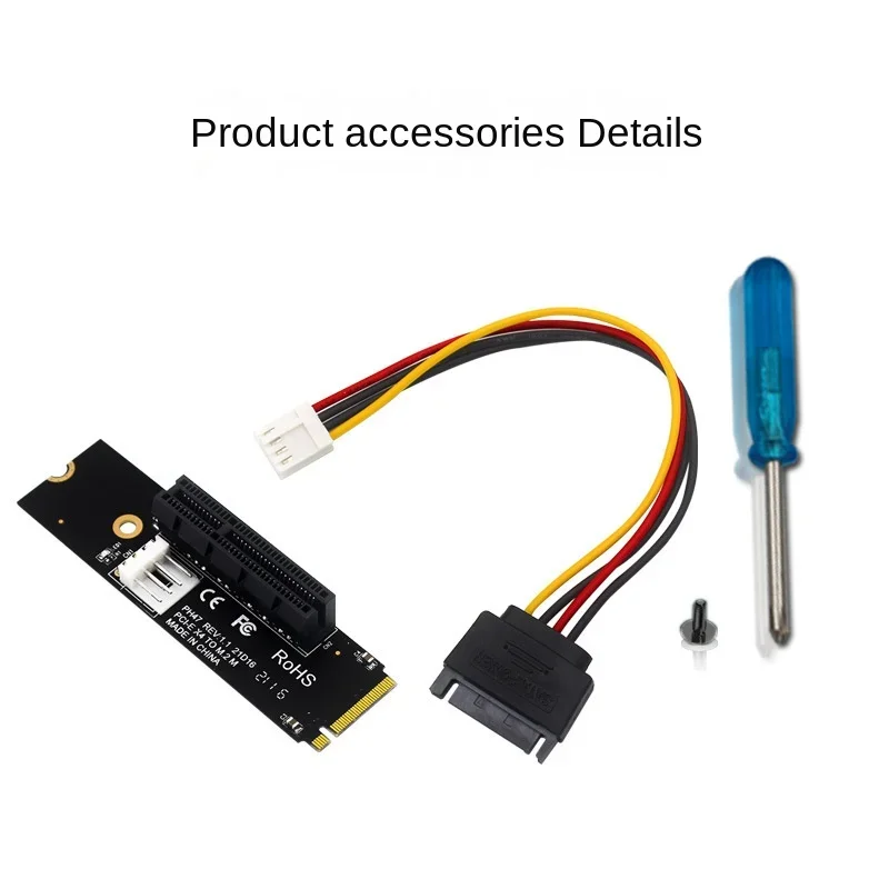 Newest NGFF M.2 To PCI-E 4X Riser Card M2 M Key To PCIe X4 Adapter with LED Indicator SATA Power Riser for Bitcoin Miner Mining