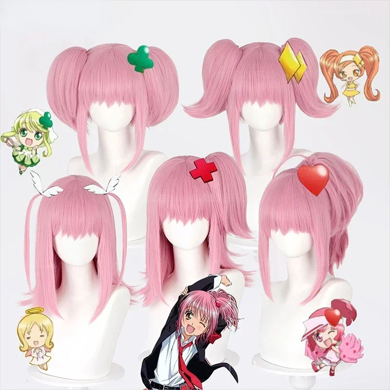 

Hinamori Amu Cosplay Wig Anime Shugo Chara Cosplay Stylized Pink Hair Heat Resistant Synthetic Party Women Girl Wigs + Wig Cap