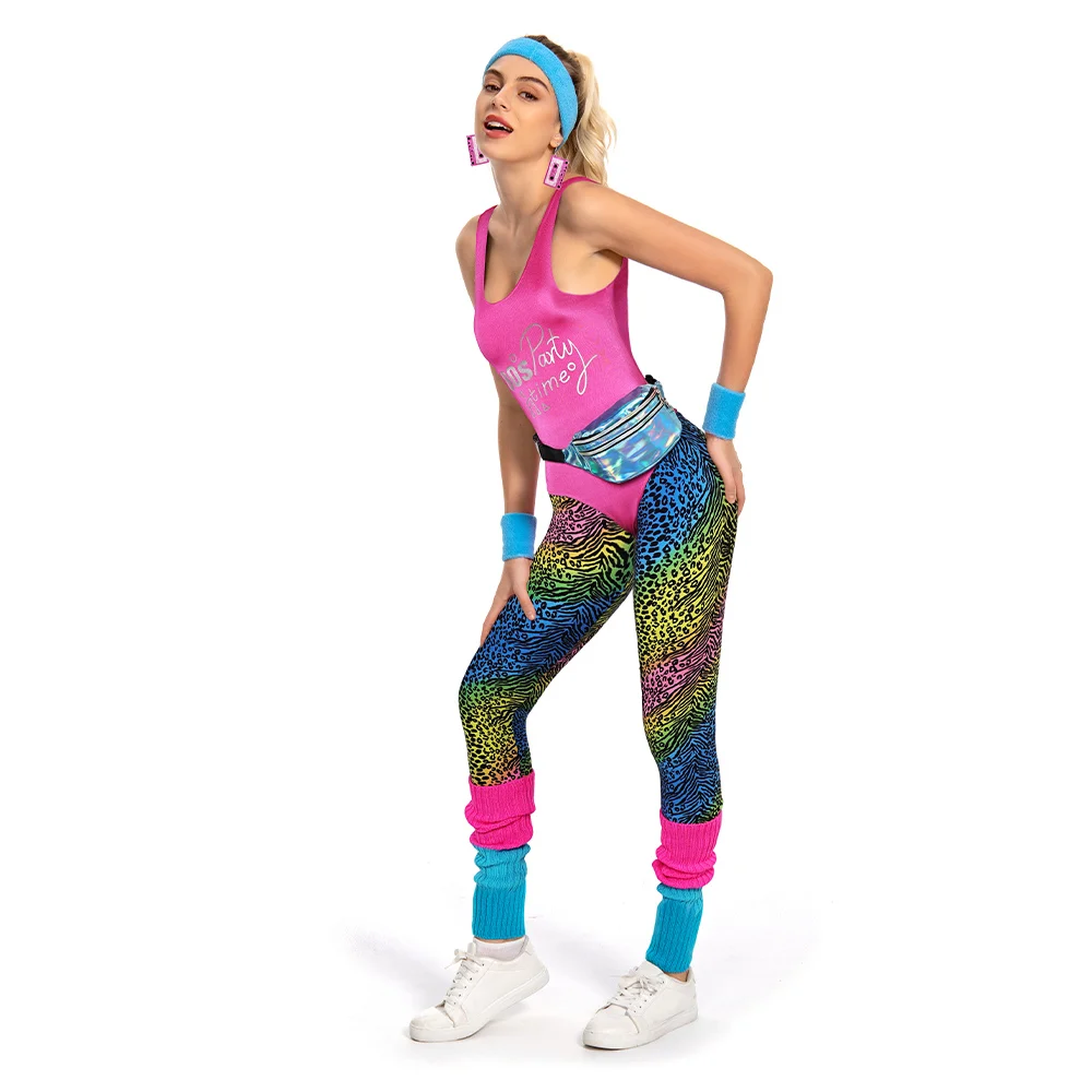70s 80s fiesta entrenamiento Cosplay fantasía Fitness Legging